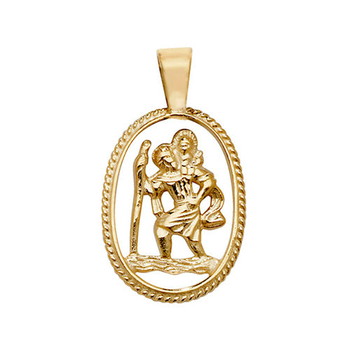 9ct Yellow Gold St Christopher Pendant - E Bixby Jewellers
