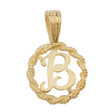 9ct Yellow Gold Rope Initial Pendant - E Bixby Jewellers