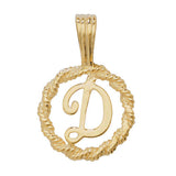 9ct Yellow Gold Rope Initial Pendant - E Bixby Jewellers