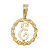 9ct Yellow Gold Rope Initial Pendant - E Bixby Jewellers