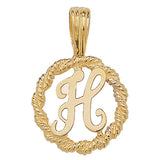 9ct Yellow Gold Rope Initial Pendant - E Bixby Jewellers
