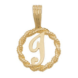 9ct Yellow Gold Rope Initial Pendant - E Bixby Jewellers