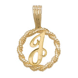 9ct Yellow Gold Rope Initial Pendant - E Bixby Jewellers