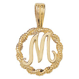 9ct Yellow Gold Rope Initial Pendant - E Bixby Jewellers