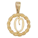 9ct Yellow Gold Rope Initial Pendant - E Bixby Jewellers