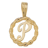9ct Yellow Gold Rope Initial Pendant - E Bixby Jewellers