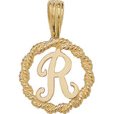 9ct Yellow Gold Rope Initial Pendant - E Bixby Jewellers