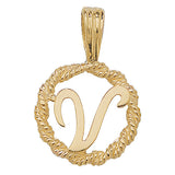 9ct Yellow Gold Rope Initial Pendant - E Bixby Jewellers