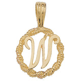 9ct Yellow Gold Rope Initial Pendant - E Bixby Jewellers