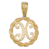 9ct Yellow Gold Rope Initial Pendant - E Bixby Jewellers