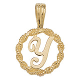 9ct Yellow Gold Rope Initial Pendant - E Bixby Jewellers