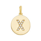 9ct Yellow Gold Round CZ Initial Pendant - E Bixby Jewellers