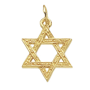 9ct Yellow Gold Star Of David Pendant - E Bixby Jewellers