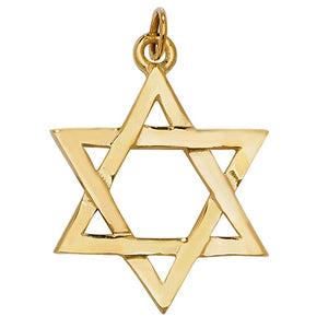 9ct Yellow Gold Star Of David Pendant - E Bixby Jewellers