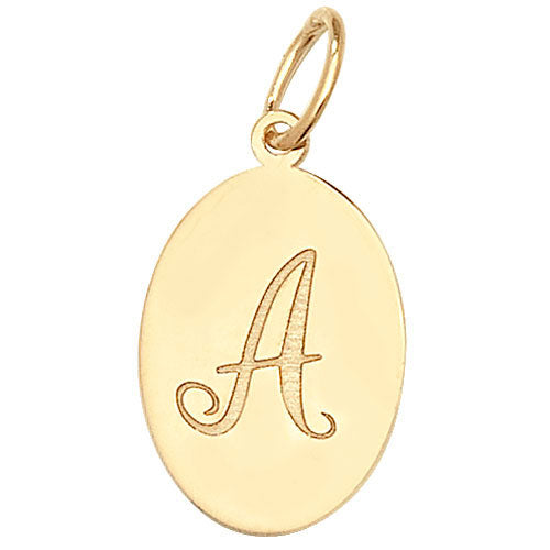 9ct Yellow Gold Oval Initial Pendant - E Bixby Jewellers