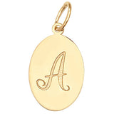9ct Yellow Gold Oval Initial Pendant - E Bixby Jewellers