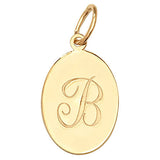 9ct Yellow Gold Oval Initial Pendant - E Bixby Jewellers