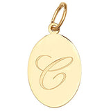 9ct Yellow Gold Oval Initial Pendant - E Bixby Jewellers