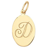 9ct Yellow Gold Oval Initial Pendant - E Bixby Jewellers