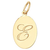 9ct Yellow Gold Oval Initial Pendant - E Bixby Jewellers