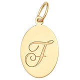 9ct Yellow Gold Oval Initial Pendant - E Bixby Jewellers