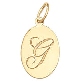 9ct Yellow Gold Oval Initial Pendant - E Bixby Jewellers