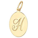 9ct Yellow Gold Oval Initial Pendant - E Bixby Jewellers