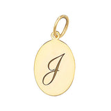 9ct Yellow Gold Oval Initial Pendant - E Bixby Jewellers