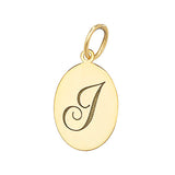 9ct Yellow Gold Oval Initial Pendant - E Bixby Jewellers