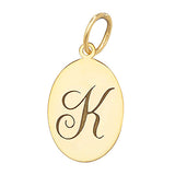 9ct Yellow Gold Oval Initial Pendant - E Bixby Jewellers