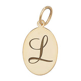 9ct Yellow Gold Oval Initial Pendant - E Bixby Jewellers