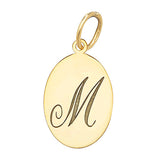 9ct Yellow Gold Oval Initial Pendant - E Bixby Jewellers
