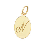 9ct Yellow Gold Oval Initial Pendant - E Bixby Jewellers