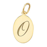 9ct Yellow Gold Oval Initial Pendant - E Bixby Jewellers