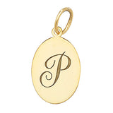 9ct Yellow Gold Oval Initial Pendant - E Bixby Jewellers