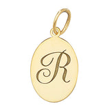 9ct Yellow Gold Oval Initial Pendant - E Bixby Jewellers