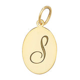 9ct Yellow Gold Oval Initial Pendant - E Bixby Jewellers