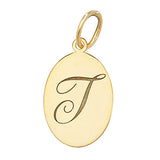 9ct Yellow Gold Oval Initial Pendant - E Bixby Jewellers