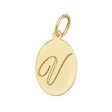 9ct Yellow Gold Oval Initial Pendant - E Bixby Jewellers