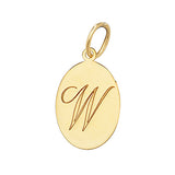 9ct Yellow Gold Oval Initial Pendant - E Bixby Jewellers