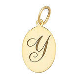 9ct Yellow Gold Oval Initial Pendant - E Bixby Jewellers