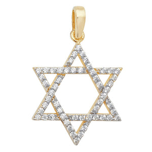 9ct Yellow Gold Star Of David Pendant - E Bixby Jewellers