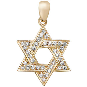9ct Yellow Gold Star Of David Pendant - E Bixby Jewellers