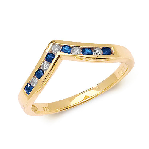 Sapphire and hotsell diamond wishbone ring