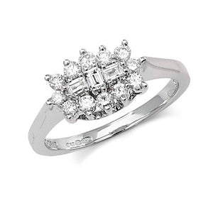 9ct White Gold Diamond Brilliant Range 3 Stone Ring - E Bixby Jewellers