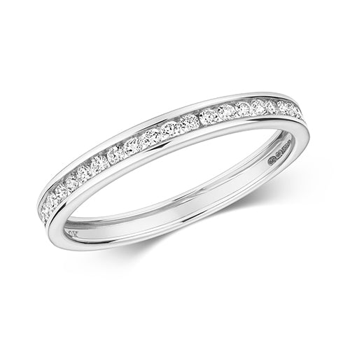 9ct White Gold Diamond Channel Set Eternity Ring - E Bixby Jewellers