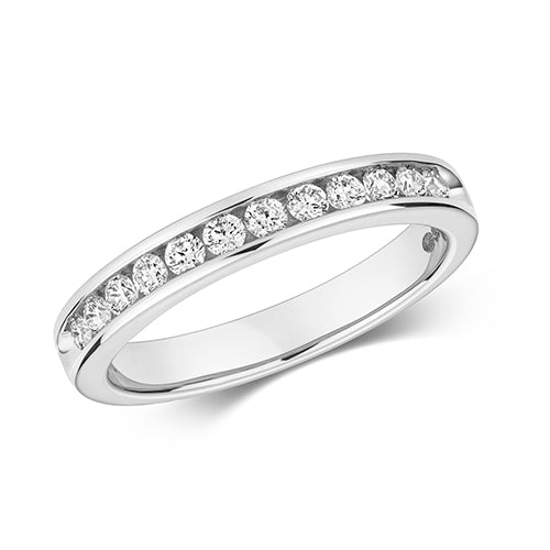 9ct White Gold Diamond Channel Set Eternity Ring - E Bixby Jewellers