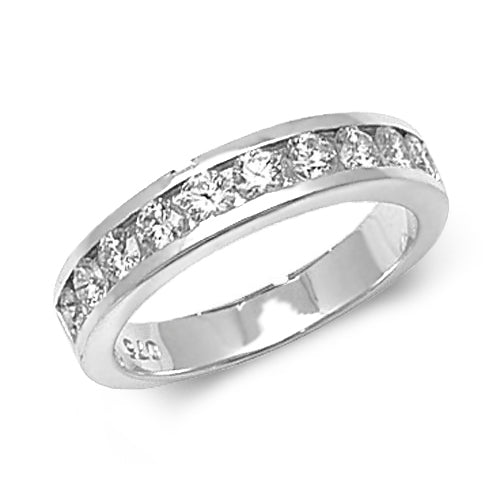 18ct White Gold Diamond Channel Set Eternity Ring - E Bixby Jewellers
