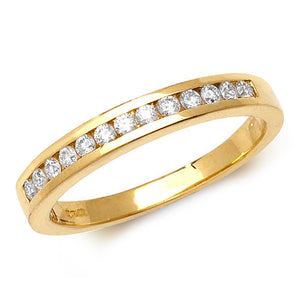 18ct Yellow Gold Half Eternity Channel Set Ring - E Bixby Jewellers