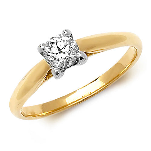 18ct Yellow Gold Diamond 4 Claw Solitaire Ring - E Bixby Jewellers